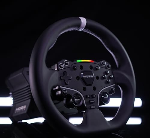 MOZA R5 Bundle Kit Racing Gaming Simulator 5 5Nm Direct Drive Wheelbase Unbeatable Rigid & Durable 11 Inch ES Racing Wheel SR P Lite Dual Pedal and Desk Clamp for Experienced Enthusiasts