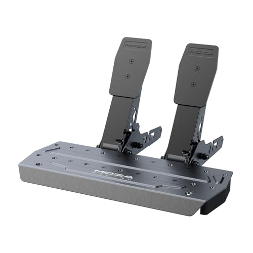 MOZA R5 Wheel and Pedals Kit Racing Simulator 5 5Nm Direct Drive Wheelbase Unbeatable Rigid & Durable 11 Inch ES Racing Wheel SR P Lite Dual Pedal and Desk Clamp All in One