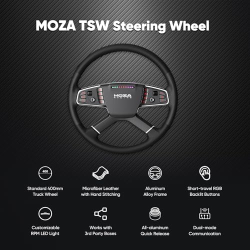 MOZA Trucking Bundle 4PCS PC Gaming Racing Simulator Kit  R5 5 5Nm Direct Drive Wheel Base  400mm TSW Truck Wheel  SR P Lite Pedals and Wheel Clamp for PC  Black
