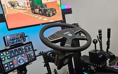 MOZA Trucking Bundle 4PCS PC Gaming Racing Simulator Kit  R5 5 5Nm Direct Drive Wheel Base  400mm TSW Truck Wheel  SR P Lite Pedals and Wheel Clamp for PC  Black