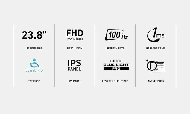 MSI 24" 100 Hz IPS FHD Gaming Monitor 1ms  MPRT  / 4ms  GTG  119  sRGB  CIE 1976  Flat Panel Pro MP243XW  Low blue light  Built in speakers  White