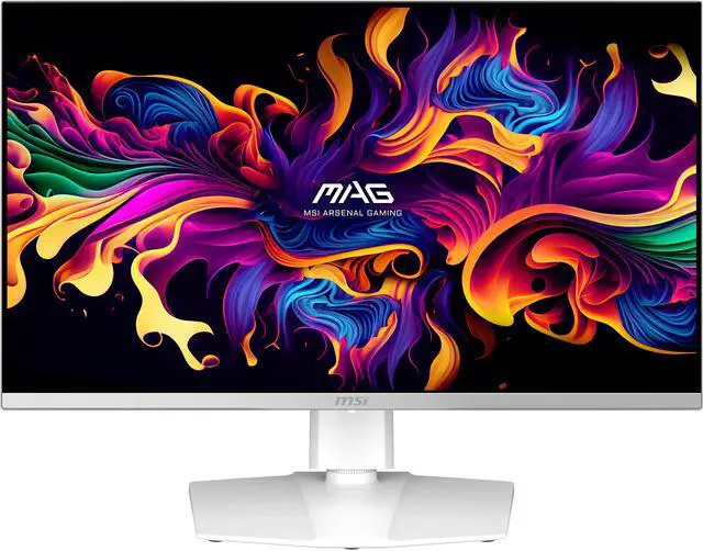 MSI 27" QHD 2K 1440P 280Hz with FreeSync Premium Pro & G Sync Compatible 0 03ms HDR400 USB C White OLED Gaming Computer Monitor with Height Adjustable  Swivel  Pivot & Tilt stand MAG272QPW QD OLED X28