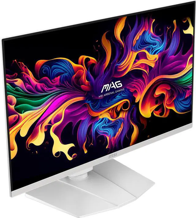 MSI 27" QHD 2K 1440P 280Hz with FreeSync Premium Pro & G Sync Compatible 0 03ms HDR400 USB C White OLED Gaming Computer Monitor with Height Adjustable  Swivel  Pivot & Tilt stand MAG272QPW QD OLED X28