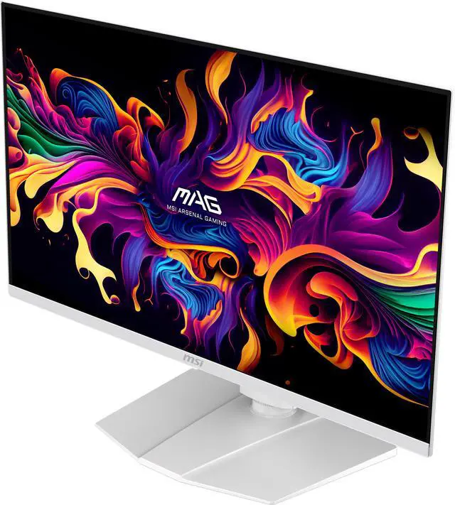 MSI 27" QHD 2K 1440P 280Hz with FreeSync Premium Pro & G Sync Compatible 0 03ms HDR400 USB C White OLED Gaming Computer Monitor with Height Adjustable  Swivel  Pivot & Tilt stand MAG272QPW QD OLED X28