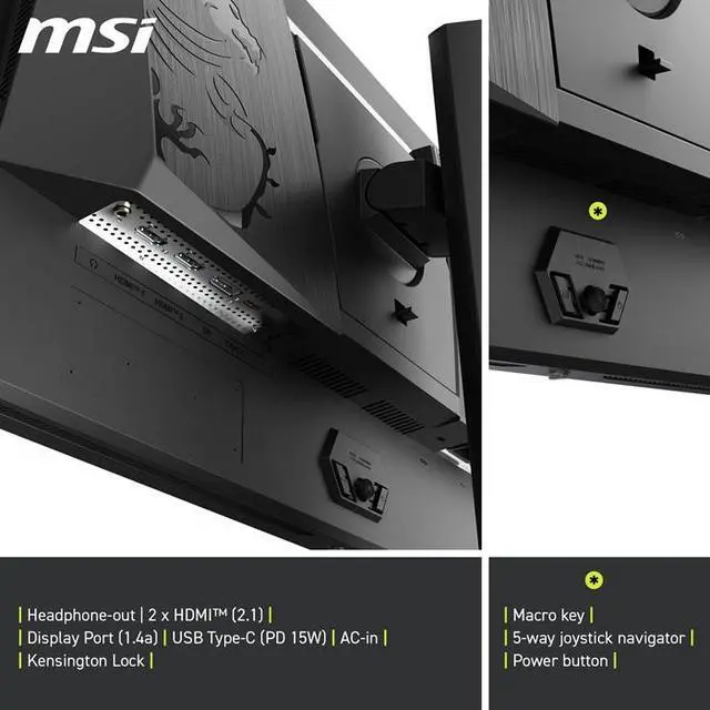 MSI 27" WQHD 2K 1440P 240Hz with Adaptive Sync 0 03ms OLED Gaming Computer Monitor with Height Adjustable  Pivot  Swivel & Tilt stand MAG 272QP QD OLED X24