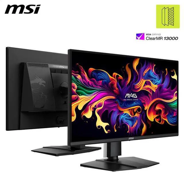 MSI 27" WQHD 2K 1440P 240Hz with Adaptive Sync 0 03ms OLED Gaming Computer Monitor with Height Adjustable  Pivot  Swivel & Tilt stand MAG 272QP QD OLED X24