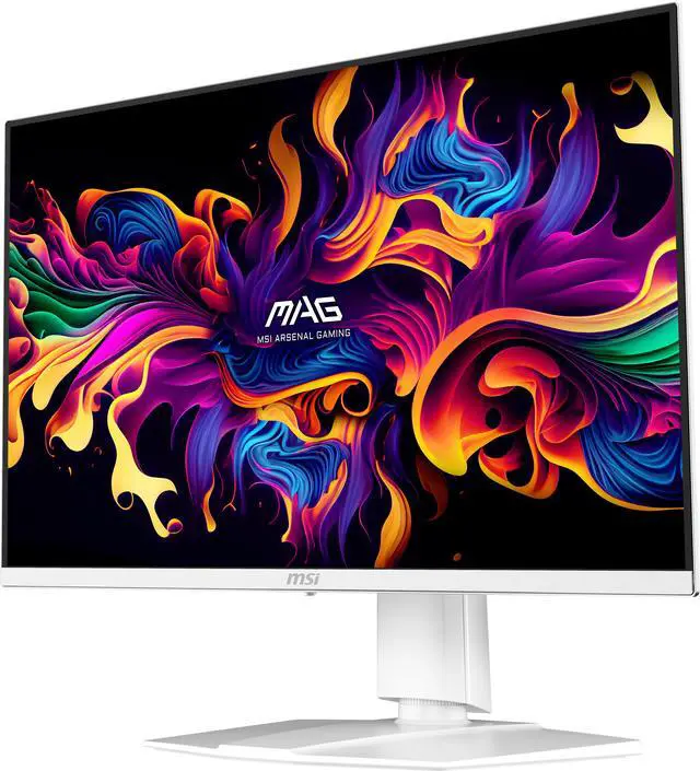 MSI 27 inch QHD 2K 1440P 280Hz with FreeSync Premium Pro & G Sync Compatible 0 03ms HDR400 USB C White OLED Gaming Computer Monitor with Height Adjustable  Swivel  Pivot & Tilt stand MAG272QPW QD OLED X28