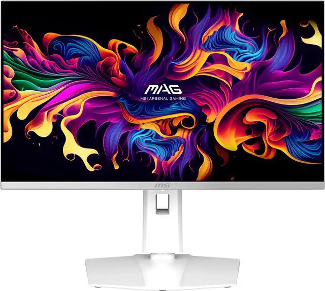 MSI 27 inch QHD 2K 1440P 280Hz with FreeSync Premium Pro & G Sync Compatible 0 03ms HDR400 USB C White OLED Gaming Computer Monitor with Height Adjustable  Swivel  Pivot & Tilt stand MAG272QPW QD OLED X28
