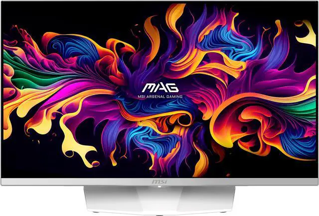 MSI 27 inch QHD 2K 1440P 280Hz with FreeSync Premium Pro & G Sync Compatible 0 03ms HDR400 USB C White OLED Gaming Computer Monitor with Height Adjustable  Swivel  Pivot & Tilt stand MAG272QPW QD OLED X28