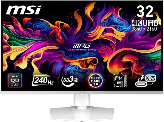 MSI 32" 240 Hz OLED UHD Gaming Monitor Adaptive Sync MPG 321URXW QD OLED
