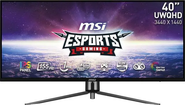 MSI 40" Ultrawide QHD 2K 1440P 155Hz IPS with AMD FreeSync Premium HDR400 1ms KVM USB C RGB USB HUB Gaming Computer Monitor MAG401QR