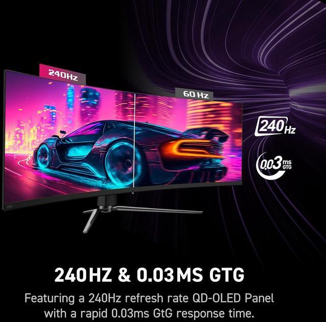 MSI 49" 240 Hz OLED DQHD Gaming Monitor Adaptive Sync MPG 491CQPX QD OLED