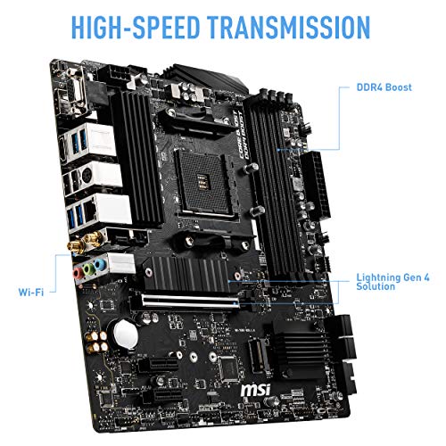 MSI B550M PRO VDH WiFi ProSeries Motherboard AMD Ryzen 5000 AM4 DDR4 PCIe 4 0 SATA 6Gb/s M 2 USB 3 2 Gen 1 Wi Fi Bluetooth D SUB/HDMI/DP Micro ATX