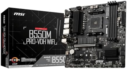 MSI B550M PRO VDH WiFi ProSeries Motherboard  AMD Ryzen 5000  AM4  DDR4  PCIe 4 0  SATA 6Gb/s  M 2  USB 3 2 Gen 1  Wi Fi  Bluetooth  D SUB/HDMI/DP  Micro ATX 