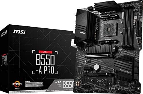 MSI B550 A PRO ProSeries Motherboard  AMD Ryzen 5000  AM4  DDR4  PCIe 4 0  SATA 6Gb/s  M 2  USB 3 2 Gen 2  HDMI/DP  ATX