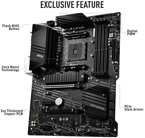 MSI B550 A PRO ProSeries Motherboard  AMD Ryzen 5000  AM4  DDR4  PCIe 4 0  SATA 6Gb/s  M 2  USB 3 2 Gen 2  HDMI/DP  ATX