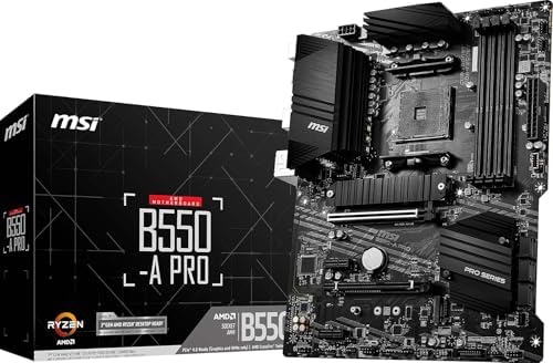 MSI B550 A PRO ProSeries Motherboard  AMD Ryzen 5000  AM4  DDR4  PCIe 4 0  SATA 6Gb/s  M 2  USB 3 2 Gen 2  HDMI/DP  ATX