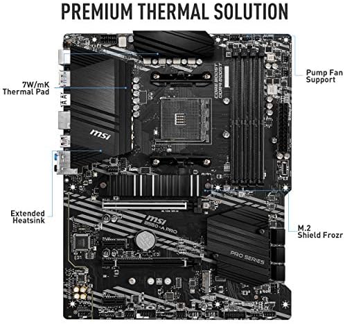 MSI B550 A PRO ProSeries Motherboard  AMD Ryzen 5000  AM4  DDR4  PCIe 4 0  SATA 6Gb/s  M 2  USB 3 2 Gen 2  HDMI/DP  ATX 