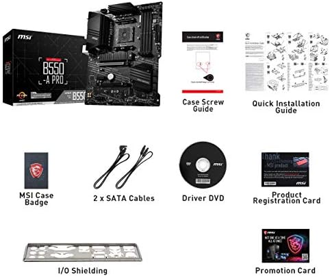 MSI B550 A PRO ProSeries Motherboard  AMD Ryzen 5000  AM4  DDR4  PCIe 4 0  SATA 6Gb/s  M 2  USB 3 2 Gen 2  HDMI/DP  ATX 