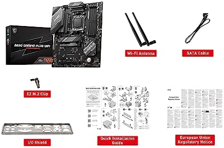 MSI B650 Gaming Plus WiFi Gaming Motherboard  AMD Ryzen 9000/8000/7000 Series Processors  AM5  DDR5  PCIe 4 0  M 2  SATA 6Gb/s  USB 3 2 Gen 2  HDMI/DP  Wi Fi 6E  Bluetooth 5 3  2 5Gbps LAN  ATX 