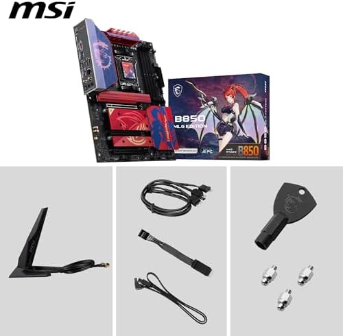 MSI B850 MLG EDTION Motherboard  ATX   Supports AMD Ryzen 9000/8000 / 7000 Processors  AM5 80A SPS VRM  DDR5 Memory Boost  8400 MT/s OC   PCIe 5 0 x16  M 2 Gen5  Wi Fi 7  5G LAN