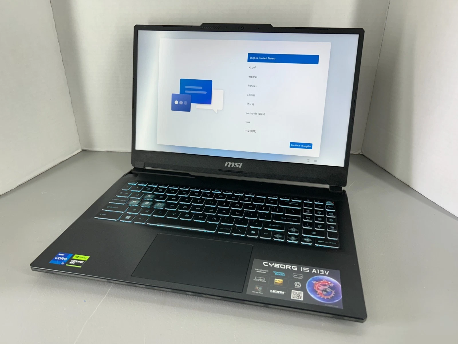MSI CYBORG 15 A13VE 1644US 15 6" Gaming Laptop i7 13620H 16GB RTX 4050 1TB Win11