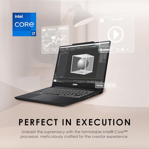 MSI Creator M14 14" 2.8K Display Creator Laptop: Intel Core i7-13620H, NVIDIA Geforce RTX 4050, 16GB DDR5, 1TB NVMe SSD, Cooler Boost, Win 11: Negro A13VE-083US