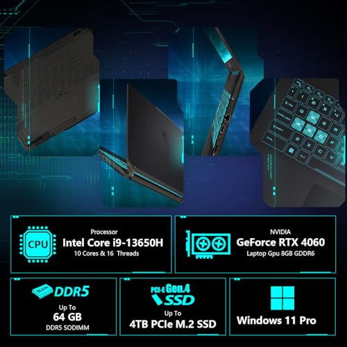 MSI Cyborg 15 i7 RTX 4060 Pro Gaming Laptop  15 6 FHD 144Hz  Intel i7 12650H  Beats AMD Ryzen 7 7435HS   NVIDIA RTX 4060  32GB DDR5 RAM  1TB SSD  Wi Fi 6  Win 11 P  Bundle with PCO Laptop Cooler