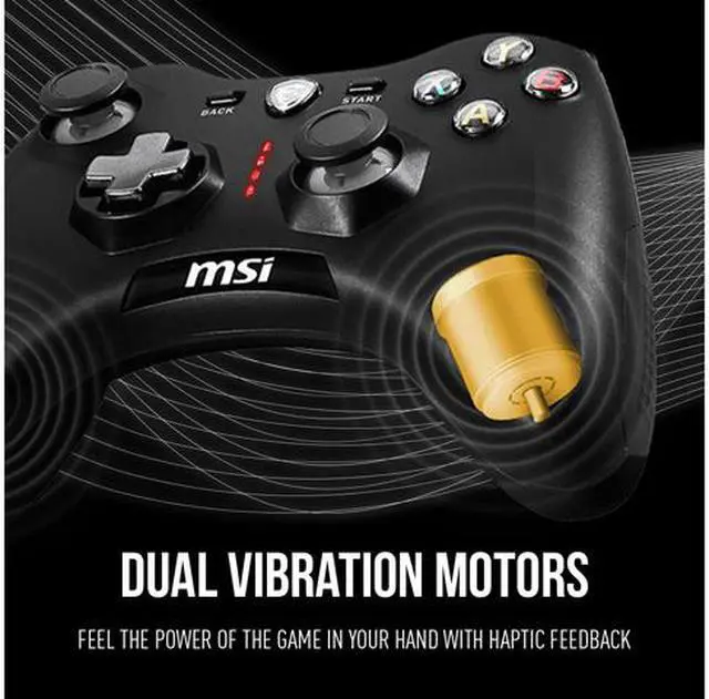 MSI Force GC30V2 Wireless Gaming Controller  Dual Vibration Motors  Dual Connection Modes  Interchangeable D Pads  Compatible with PC & Android