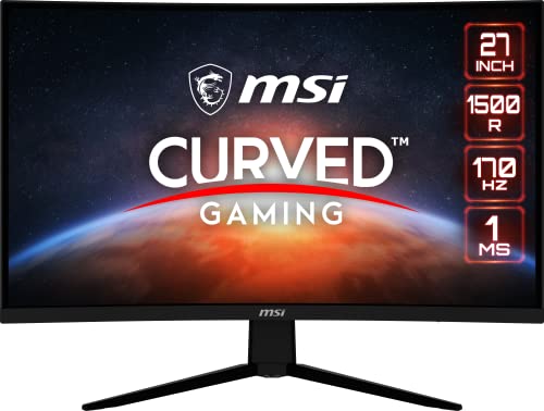 MSI G273CQ, Monitor para juegos de 27", 2560 x 1440 (QHD), VA, 170Hz, FreeSync Premium, HDR Ready, HDMI, Displayport, inclinación, negro