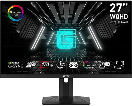 MSI G274QPF QD  27 Gaming Monitor  2560 x 1440 QHD   IPS  170Hz  FreeSync Premium  HDR400  HDMI  Displayport  USB C  Tilt  Black
