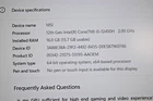 MSI GF63 Thin 12VE 437US 15 6" i5 12450H 2 0GHz 16GB RAM 512GB SSD RTX 4050