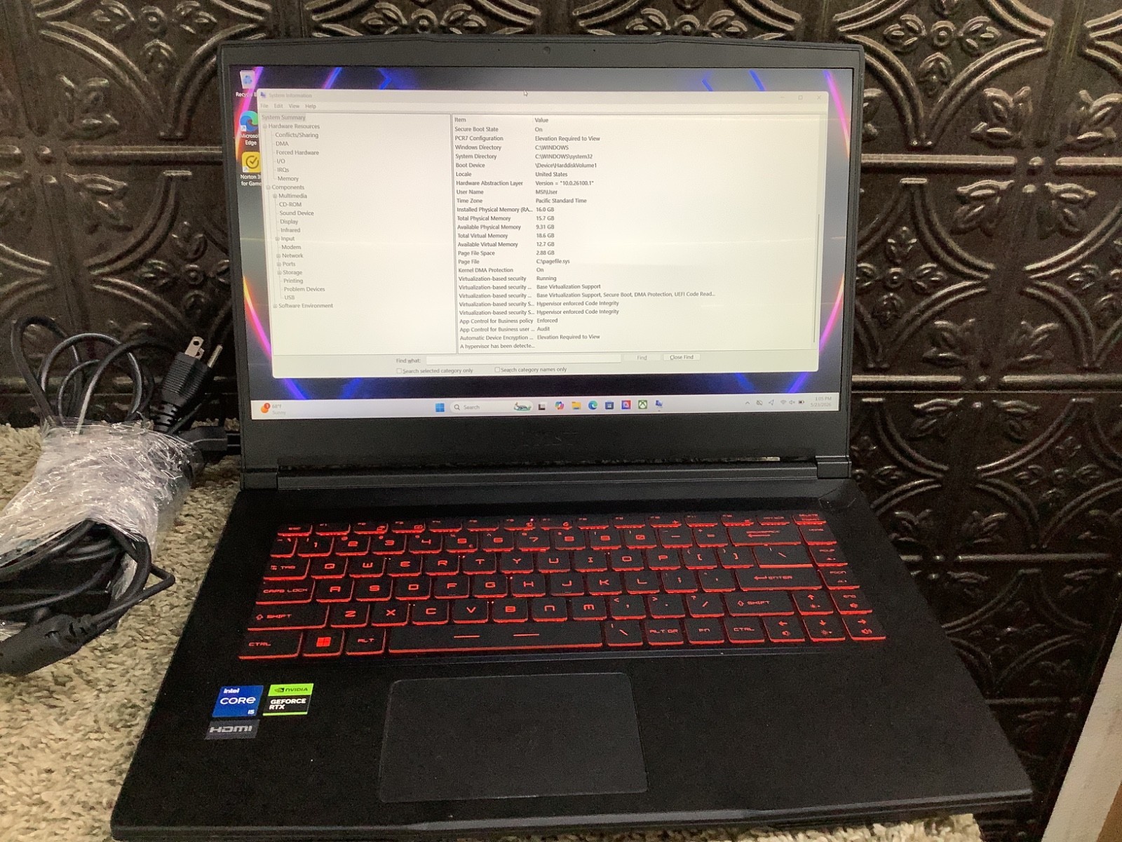 MSI GF63 Thin 15 6    512GB SSD Intel Core i5 11400H 2 7GHz 16GB RAM  Gaming