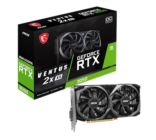 MSI Gaming GeForce RTX 3050 8GB GDRR6 Boost Clock  1807 MHz 128 Bit HDMI/DP PCIe 4 Torx Twin Fans Ampere OC Graphics Card  RTX 3050 Ventus 2X XS 8G OC 