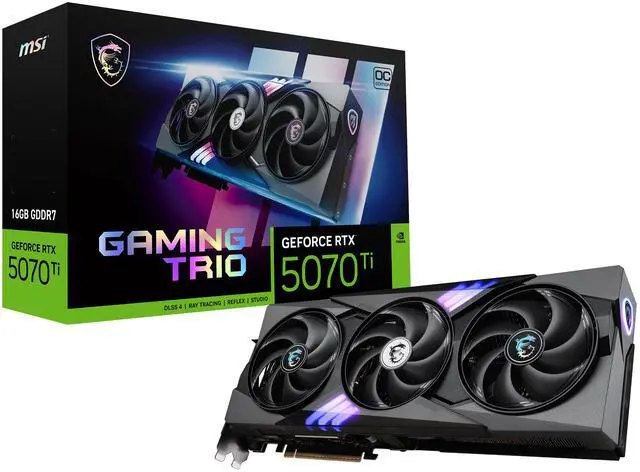 MSI Gaming GeForce RTX 5070 Ti 16GB GDDR7 PCI Express 5 0 ATX Graphics Card RTX 5070 Ti 16G GAMING TRIO OC