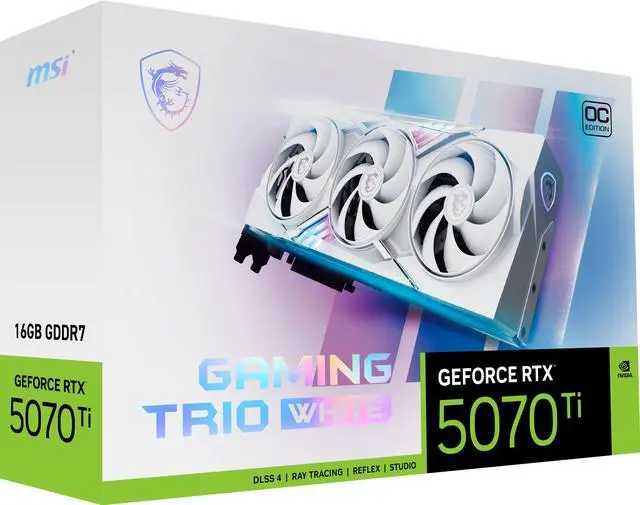 MSI Gaming GeForce RTX 5070 Ti 16GB GDDR7 PCI Express 5 0 ATX Graphics Card RTX 5070 Ti 16G GAMING TRIO OC WHITE