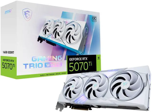 MSI Gaming GeForce RTX 5070 Ti 16GB GDDR7 PCI Express 5 0 ATX Graphics Card RTX 5070 Ti 16G GAMING TRIO OC WHITE