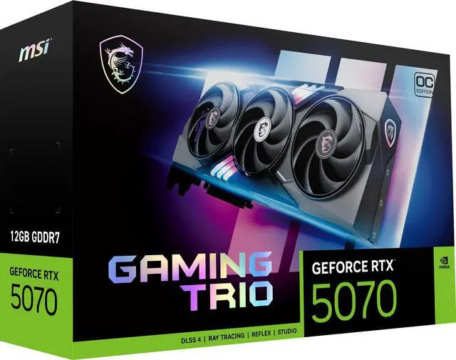 MSI Gaming GeForce RTX 5070 12GB GDDR7 PCI Express 5 0 ATX Graphics Card RTX 5070 12G GAMING TRIO OC