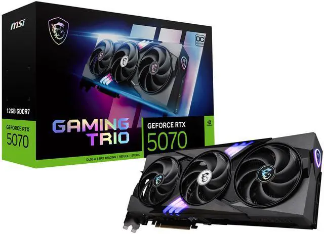 MSI Gaming GeForce RTX 5070 12GB GDDR7 PCI Express 5 0 ATX Graphics Card RTX 5070 12G GAMING TRIO OC