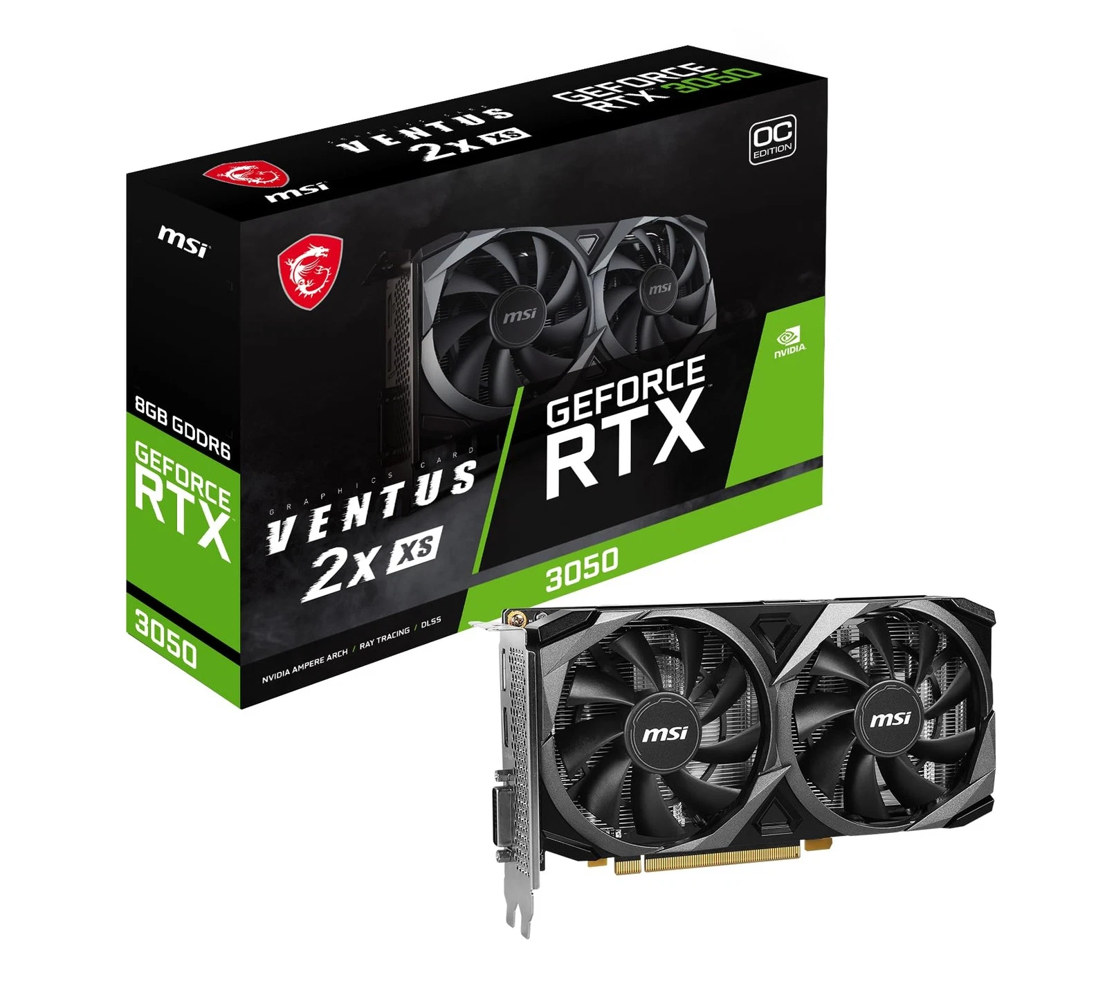 MSI Gaming GeForce RTX 3050 8GB Ventus 2X XS GDRR6 Torx Twin OC Graphics Card