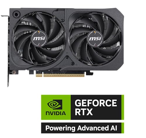 MSI Gaming RTX 5050 8G Shadow 2X OC Graphics Card  8GB GDDR6 128 bit  Extreme Performance  2617 MHz  DisplayPort x3 2 1a  HDMI 2 1b  NVIDIA Blackwell Architecture