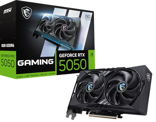 MSI Gaming RTX 5050 8G Gaming OC Graphics Card  8GB GDDR6 128 bit  Extreme Performance  2647 MHz  DisplayPort x3 2 1a  HDMI 2 1b  NVIDIA Blackwell Architecture 