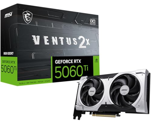 MSI Gaming RTX 5060 Ti 8G Ventus 2X OC Plus Graphics Card  8GB GDDR7 TBA bit  Extreme Performance  TBA MHz  DisplayPort x3 2 1a  HDMI 2 1b  NVIDIA Blackwell Architecture