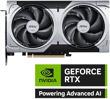 MSI Gaming RTX 5060 Ti 16G Ventus 2X Plus Graphics Card  16GB GDDR7 128 bit  Extreme Performance  2587 MHz  DisplayPort x3 2 1a  HDMI 2 1b  NVIDIA Blackwell Architecture