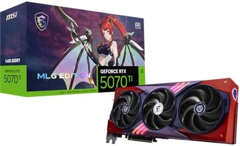 MSI Gaming RTX 5070 Ti 16G MLG Edition OC Graphics Card  16GB GDDR7  256 bit  Extreme Clock 2580 MHz  DisplayPort x 3 2 1a  HDMI 2 1b  NVIDIA Blackwell Architecture