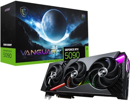 MSI Gaming RTX 5090 32G Vanguard SOC Graphics Card  32GB GDDR7  512 bit  Extreme Performance  2527 MHz  DisplayPort x3 2 1a  HDMI 2 1b  NVIDIA Blackwell Architecture
