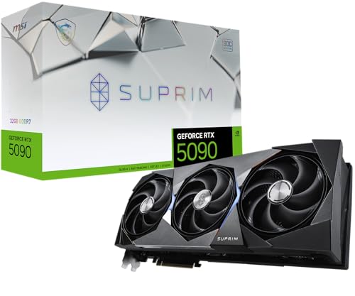 MSI Gaming RTX 5090 32G SUPRIM SOC Graphics Card  32GB GDDR7  512 bit  Extreme Performance  2580 MHz  DisplayPort x3 2 1a  HDMI 2 1b  NVIDIA Blackwell Architecture 