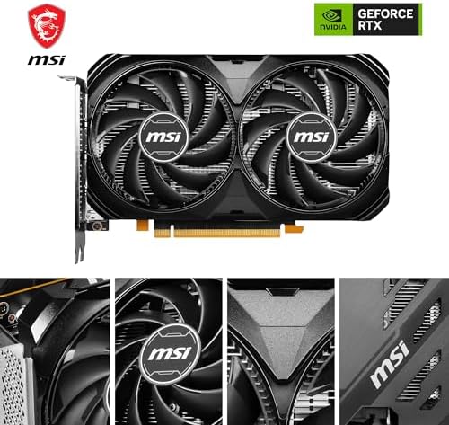 MSI GeForce RTX 4060 Ventus 2X Black 8G OC Gaming Graphics Card   8GB GDDR6X  PCI Express Gen 4  128 bit  3X DP v 1 4a  HDMI 2 1a  Supports 4K & 8K HDR 