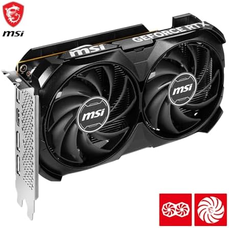 MSI GeForce RTX 4060 Ventus 2X Black 8G OC Gaming Graphics Card   8GB GDDR6X  PCI Express Gen 4  128 bit  3X DP v 1 4a  HDMI 2 1a  Supports 4K & 8K HDR 
