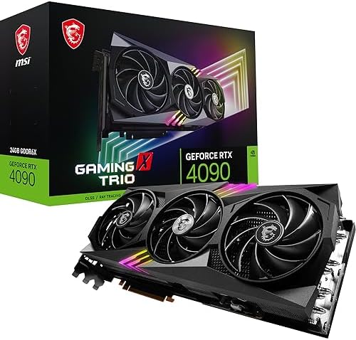 MSI GeForce RTX 4090 Gaming X Trio 24G Tarjeta gráfica para juegos - 24GB GDDR6X, 2595 MHz, PCI Express Gen 4, 384-bit, 3X DP v 1.4a, HDMI 2.1a (Compatible con 4K y 8K HDR)